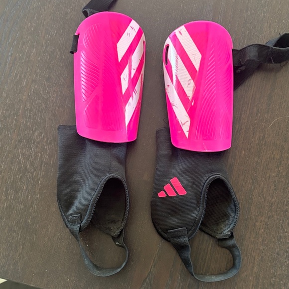 adidas Other - adidas Hot Pink Youth Soccer Shin Guards with Black Ankle Sleeves